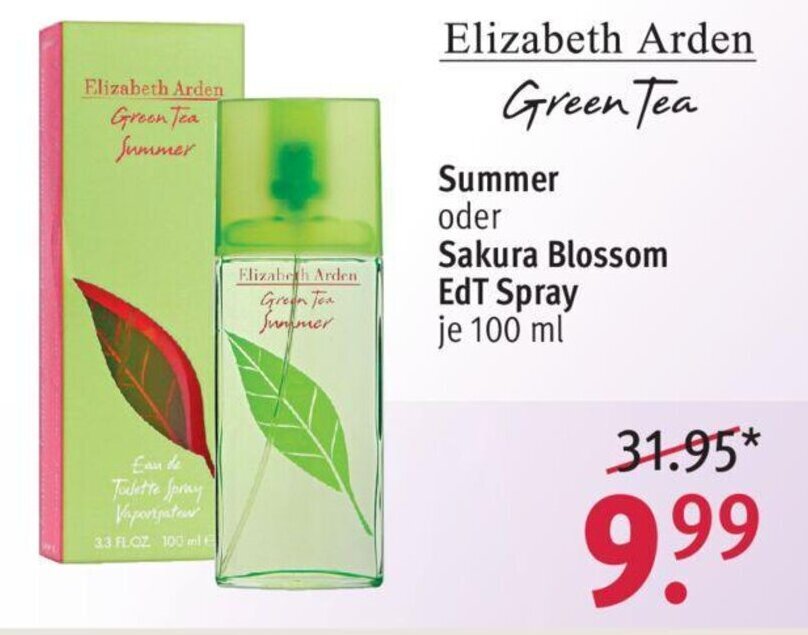 Elizabeth Arden Green Tea Summer oder Sakura Blossom EdT Spray je 100