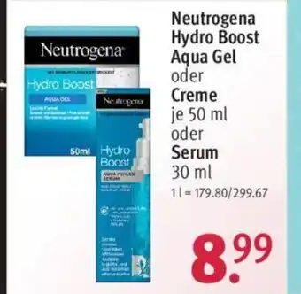 Rossmann Neutrogena Hydro Boost Aqua Gel oder Creme je 50 ml oder Serum 30 ml Angebot