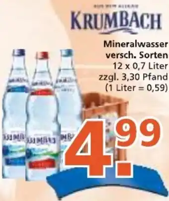 Getränke City KRUMBACH Mineralwasser 12 x 0,7 Liter Angebot