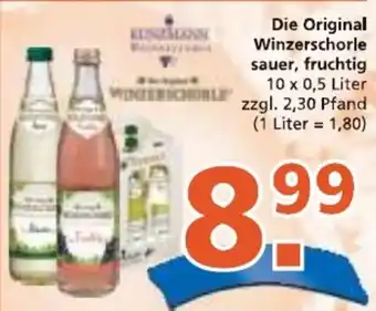 Getränke City Die Original Winzerschorle sauer, fruchtig 10 x 0,5 Liter Angebot