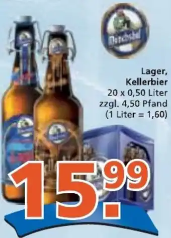 Getränke City Mönchshof Lager, Kellerbier 20 x 0,50 Liter Angebot