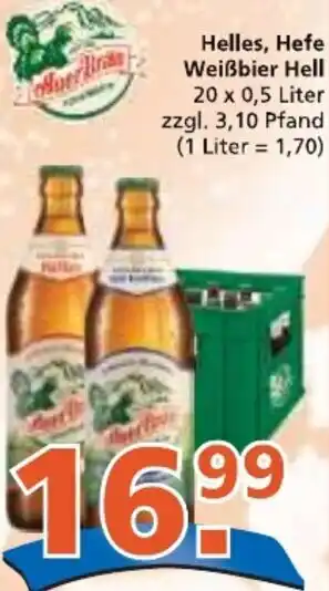 Getränke City Helles, Hefe Weißbier Hell 20 x 0,5 Liter Angebot