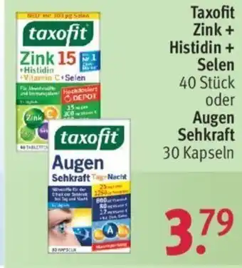 Rossmann Taxofit Zink + Histidin + Selen 40 Stück oder Augen Sehkraft 30 Kaps Angebot