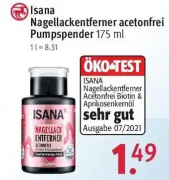 Rossmann Isana Nagellackentferner acetonfrei Pumpspender 175 ml Angebot