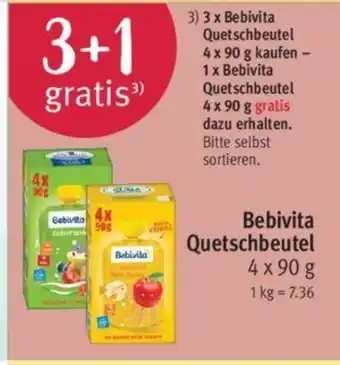 Rossmann Bebivita Quetschbeutel 4x90 g Angebot