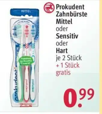 Rossmann Prokudent Zahnbürste Mittel oder Sensitiv oder Har je 2 Stück + 1 Stück gratis t Angebot