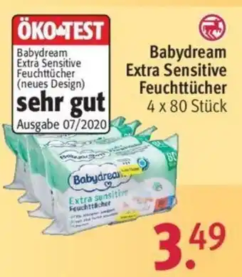 Rossmann Babydream Extra Sensitive Feuchttücher 4 x 80 Stück Angebot