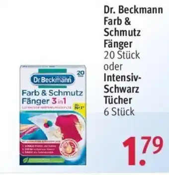 Rossmann Dr. Beckmann Farb & Schmutz Fänger 20 Stück oder Intensiv- Schwarz Tücher 6 Stück Angebot