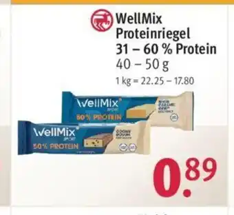 Rossmann WellMix Proteinriegel 31-60% Protein 40-50g Angebot