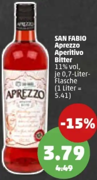 PENNY SAN FABIO Aprezzo Aperitivo Bitter 0,7-Liter-Flasche Angebot