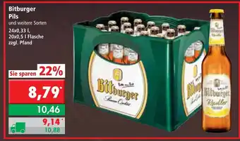 L. STROETMANN GROSSMARKT Bitburger Pils 20x0,5L/24x0,33L Angebot