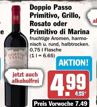 AEZ Doppio Passo Primitivo, Grillo, Rosato oder Primitivo di Marina 0,75 L Angebot