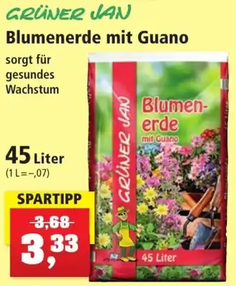 Thomas Philipps GRÜNER JAN Blumenerde mit Guano 45 Liter Angebot