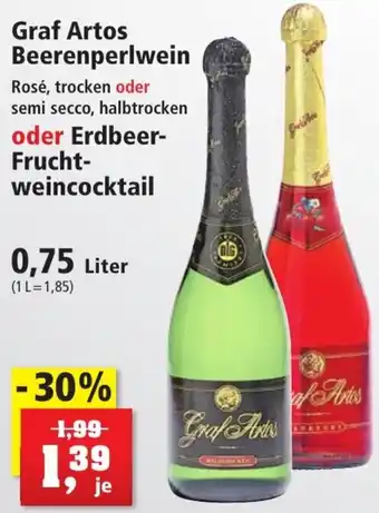 Thomas Philipps Graf Artos Beerenperlwein oder Erdbeer-Fruchtweincocktail 0,75 Liter Angebot