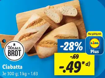 Lidl Ciabatta 300 g Angebot