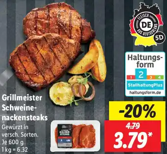 Lidl Grillmeister Schweinenackensteaks 600 g Angebot