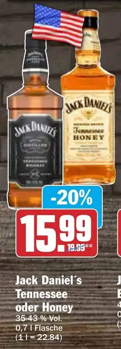 AEZ Jack Daniel's Tennessee oder Honey 700ml Angebot