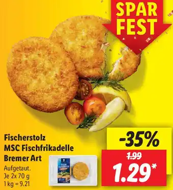 Lidl Fischerstolz MSC Fischfrikadelle Bremer Art 2x70 g Angebot