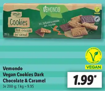 Lidl Vemondo Vegan Cookies Dark Chocolate & Caramel 200 g Angebot