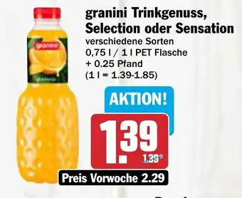 AEZ granini Trinkgenuss, Selection oder Sensation 750ml/1L Angebot