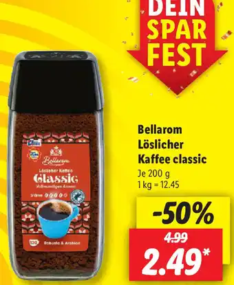 Lidl Bellarom Löslicher Kaffee classic 200 g Angebot