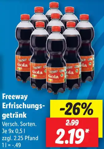 Lidl Freeway Erfrischungsgetränk 9x 0,5 L Angebot