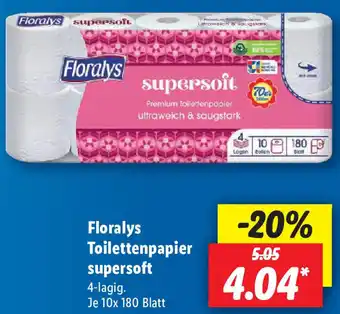 Lidl Floralys Toilettenpapier supersoft 4-lagig Angebot