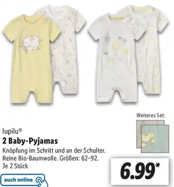 Lidl lupiluⓇ 2 Baby-Pyjamas Angebot