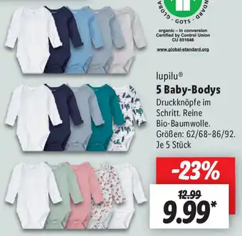 Lidl lupiluⓇ 5 Baby-Bodys Angebot