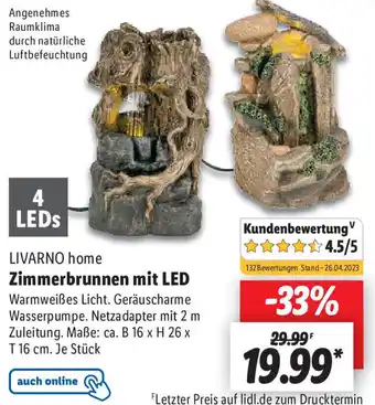 Lidl LIVARNO home Zimmerbrunnen mit LED Angebot