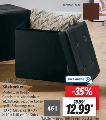 Lidl LIVARNO home Sitzhocker Angebot