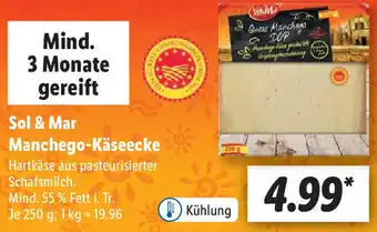 Lidl Sol & Mar Manchego-Käseecke 250 g Angebot