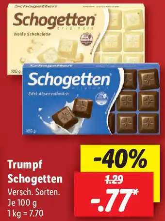 Lidl Trumpf Schogetten 100 g Angebot