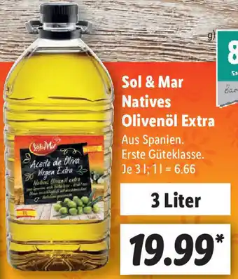 Lidl Sol & Mar Natives Olivenöl Extra 3 Liter Angebot