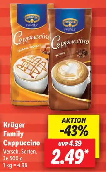 Lidl Krüger Family Cappuccino 500 g Angebot