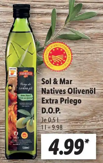 Lidl Sol & Mar Natives Olivenöl Extra Priego D.O.P. 0,5 L Angebot