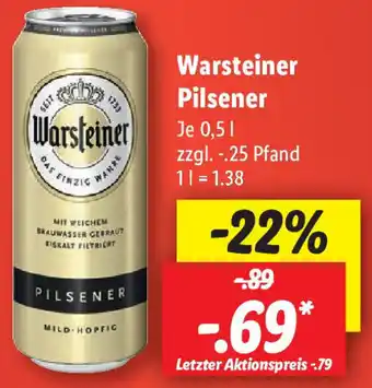 Lidl Warsteiner Pilsener 0,5 L Angebot