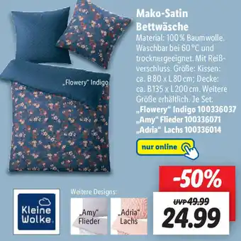 Lidl Kleine Wolke Mako-Satin Bettwäsche Angebot