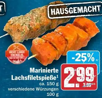 Hit Marinierte Lachsfiletspieße 100 g Angebot