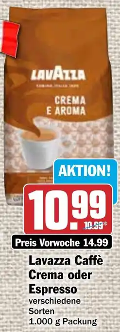 Hit Lavazza Caffè Crema oder Espresso 1000 g Packung Angebot