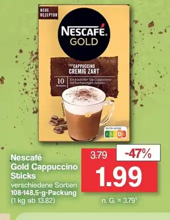 Famila Nord West Nescafé Gold Cappuccino Sticks 108-148.5g Angebot