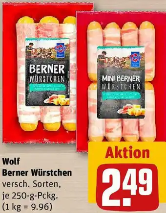 REWE Wolf Wolf Berner Würstchen  250g Pckg Angebot