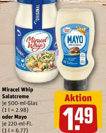 REWE Miracel Whip Salatcreme 500-ml oder Mayo 220ml Angebot