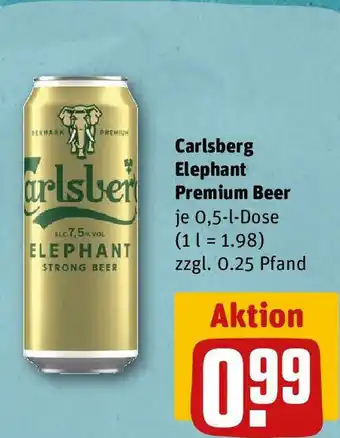 REWE Carlsberg Elephant Premium Beer 0,5l Dose Angebot