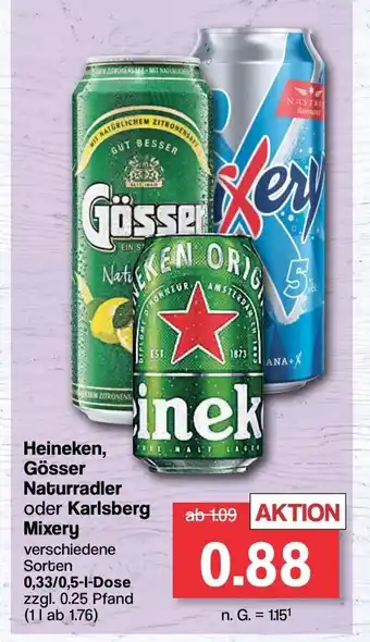 Famila Nord West Heineken, Gösser Naturradler oder Karlsberg Mixery 330/500ml Angebot