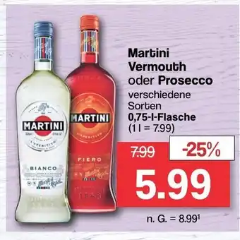 Famila Nord West Martini Vermouth oder Prosecco 750ml Angebot