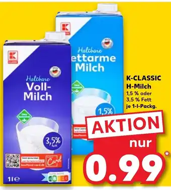 Kaufland K-CLASSIC H-Milch 1L Angebot