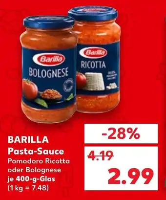 Kaufland BARILLA Pasta-Sauce Pomodoro Ricotta oder Bolognese je 400-g Angebot