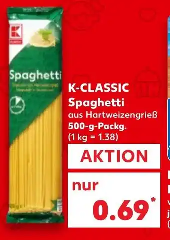 Kaufland K-CLASSIC Spaghetti 500g Angebot