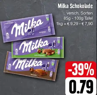 Edeka Milka Schokolade 85 g-100 g Tafel Angebot